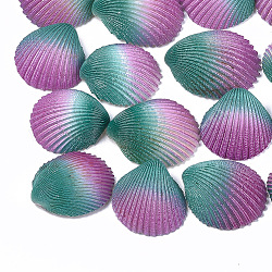 Peinture aérosol perles de coquille d'arche naturelle, Perles en coquille de mer, non percé / pas de trou, Prune, 37~47x35~42x12.5~15mm