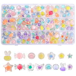 Chgcraft 154 pièces ensembles de perles acryliques transparentes, Perle en bourrelet, formes mixtes, couleur mixte, 10.5~20x11~21x6~13mm, Trou: 2~3mm