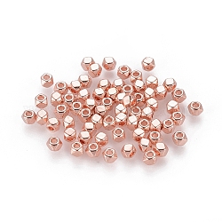 Alloy Spacer Beads, Screw Nut, Cadmium Free & Nickel Free & Lead Free, Rose Gold, 3x2.5mm, Hole: 1mm