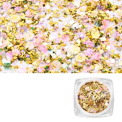 Nail Art Glitter Sequins, Manicure Decorations, DIY Sparkly Paillette Tips Nail, Pale Goldenrod