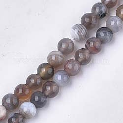 Natur Botswana Achat Perlen Stränge, Runde, 6 mm, Bohrung: 0.8 mm, ca. 30~33 Stk. / Strang, 7.6 Zoll