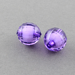 Perles en acrylique transparente, Perle en bourrelet, facette, ronde, orchidée noire, 10mm, Trou: 2mm