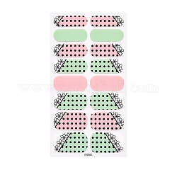 Full Wrap Fruit Nail Stickers, Self-Adhesive Geometry Nail Art Decal Strips, for Women Girls DIY Nail Art Decoration, Light Green, 27x8.5~16mm, 16pcs/sheet