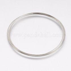 Runde Eisendrähte, Platin Farbe, 55 mm in Durchmesser, 24 Gauge, 0.5 mm breit, 5 Schleifen / Stk