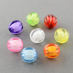 Perline acrilico trasparente, perline in perline, tondo, zucca, colore misto, 18mm, Foro: 3 mm, circa 180pcs/500g