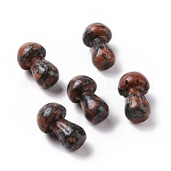 Pierre de guasha obsidienne acajou naturel, outil de massage de grattage gua sha, pour un massage de méditation relaxant au spa, en forme de champignon, 36.5~37.5x21.5~22.5mm