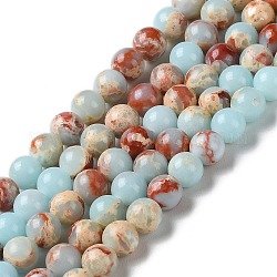 Synthetische imperiale Jaspis-gefärbte Perlenstränge, Runde, light cyan, 6 mm, Bohrung: 1.4 mm, ca. 60~62 Stk. / Strang, 14.72''~15.28'' (37.4~38.8 cm)