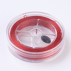Flache elastische Kristallschnur, elastischer Perlenfaden, für Stretcharmbandherstellung, rot, 1x0.5 mm, ca. 87.48 Yard (80m)/Rolle