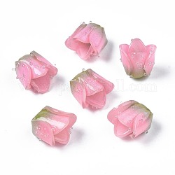 Kunststoff-Perlen, Blume, Perle rosa, 13~15x13.5~15x13.5~15 mm, Bohrung: 0.8 mm
