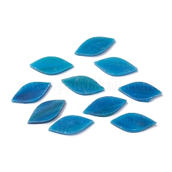 Blütenblatt-Massaic-Fliesen, Glasblatt-Mosaik-Stücke, für Heimwerkerhandwerk Heimtextilien, Stahlblau, 24.5~26x11~11.5x2.5~3 mm, ca. 40~41 Stk. / Beutel
