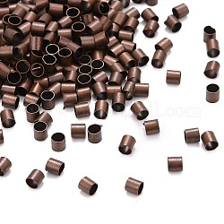 Perles à écraser en laiton , sans cadmium et sans plomb, Tube, couleur de cuivre rouge, taille: environ 2.5 mm de long,  largeur de 2.5 mm, Trou: 2mm, environ 550pc / 10g