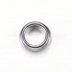 304 из нержавеющей стали бусы, кольцо, цвет нержавеющей стали, 4.5x1.5 мм, отверстие : 3 мм