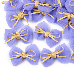 Accessori per costume fiore tessuta fatto a mano , bowknot & capelli archi, blu ardesia medio, 35~40x44.5~48x12~14mm