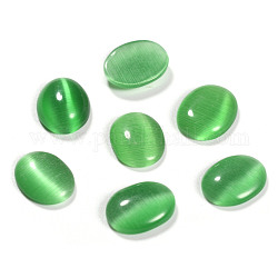 Cabochons di occhio di gatto, ovale, verde, 40x30x5.5mm