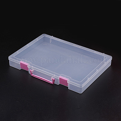 Conteneurs de stockage de perle en plastique polypropylène, rectangle, clair, 36x26x4.5 cm