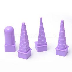 4PCS /セットプラスチックボーダーバディクイリング塔は、DIYのペーパークラフトをセッティング  紫色のメディア  80~110x33x33mm