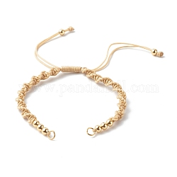 Accessoires de fabrication de bracelets, avec du fil de nylon tressé, perles en laiton & 304 anneaux de saut en acier inoxydable, blé, 6-1/8x1/4 pouce (15.7~28.5x0.5 cm)