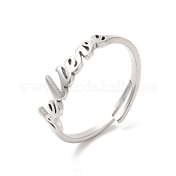 304 anello regolabile con parola in acciaio inossidabile, colore acciaio inossidabile, diametro interno: 17mm