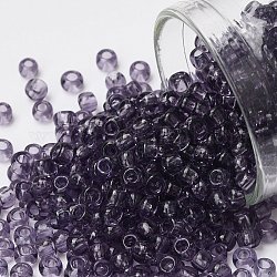 Toho perles de rocaille rondes, Perles de rocaille japonais, (19) prune de sucre transparente, 8/0, 3mm, Trou: 1mm, environ 220 pcs/10 g
