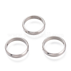 201 Edelstahl Perlenrahmen, Ring, Edelstahl Farbe, 14x3 mm, Bohrung: 1 mm