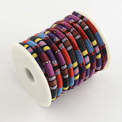 Ethnic Cord Cloth Cord, Colorful, 6~7mm, about 8.74 yards(8m)/roll