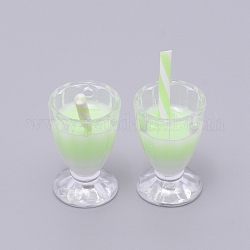 Kunststoff-Anhänger, Bubble Tea Form, hellgrün, 31x16 mm, Bohrung: 2 mm