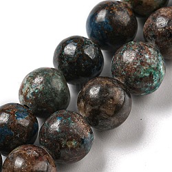Perline Chrysocolla naturale fili, tondo, 8mm, Foro: 1 mm, circa 51pcs/filo, 15.43'' (39.2 cm)