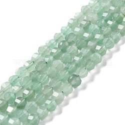 Chapelets de perles en aventurine vert naturel, facette, lanterne, 5.5x5.5mm, Trou: 0.8mm, Environ 62 pcs/chapelet, 14.96'' (38 cm)