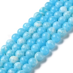 Synthetische imperiale Jaspis-gefärbte Perlenstränge, Runde, Licht Himmel blau, 6 mm, Bohrung: 1.4 mm, ca. 60~62 Stk. / Strang, 14.72''~15.28'' (37.4~38.8 cm)