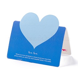 Biglietti di auguri a forma di cuore, biglietti d'amore di san valentino, per la festa di matrimonio dell'anniversario, rettangolo, blu, 96x135x0.3mm, 50pcs/scatola