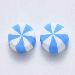Handmade Polymer Clay Beads, No Hole/Undrilled, Candy, Light Sky Blue, 9~11x4.5~6mm