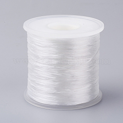 Cordino di cristallo elastico piatto giapponese, filo per perline elastico, per realizzare bracciali elastici, bianco, 0.5mm, circa 328.08 iarde (300 m)/rotolo
