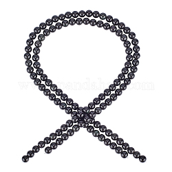 Natürlichen Obsidian Perlen Stränge, Runde, Klasse AA, 6 mm, Bohrung: 1 mm, ca. 65 Stk. / Strang, 15.75'' (40 cm), 2 Stränge / box