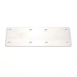 (svendita)Staffa in acciaio inox 8 fori, rettangolo, colore acciaio inossidabile, 13.8x4.9x0.2cm, Foro: 5 mm