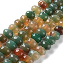 Natürliche Achat Perlen Stränge, gefärbt und erhitzt, Ei, mittleres Seegrün, 12~14x9~10 mm, Bohrung: 1.4 mm, ca. 19~20 Stk. / Strang, 7.48 Zoll (19 cm)