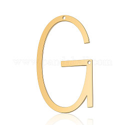 201 Verbindungsstecker aus Edelstahl, Buchstabe, golden, letter.g, 37x22x1 mm, Bohrung: 1 mm