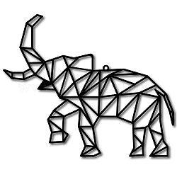 Eisen Anhänger Dekorationen, für Gartendekoration im Freien, Elefant, Elektrophorese schwarz, 30x26 cm