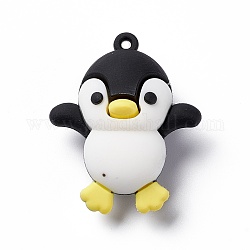 Пвх пластиковые мультфильм большие подвески, для изготовления брелка, рисунок пингвина, 50x51.5x24 мм, отверстие : 2.5 мм
