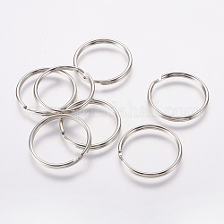 Iron Split Rings, Platinum Color, 1.6mm thick, 25mm in diameter, about 23.4mm inner diameter