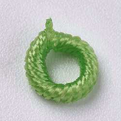 Perles de corde de polyester, anneau, lime green, 6~6.5x1.5mm, Trou: 3mm