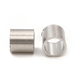 304 perline in acciaio inossidabile, perline con foro grande, colonna, colore acciaio inossidabile, 6x6mm, Foro: 5 mm