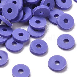 Manuell Polymer Ton Perlen, für DIY Schmuck Bastelbedarf, Disc / Flachrund, heishi Perlen, Medium lila, 6x1 mm, Bohrung: 2 mm, ca. 1175 Stk. / 50 g