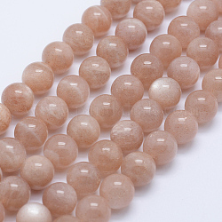 Natürliche sunstone Perlen Stränge, Runde, 8 mm, Bohrung: 1 mm, ca. 54 Stk. / Strang, 15.7 Zoll (40 cm)