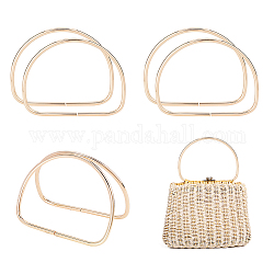 Manici per borsa a forma di anello in ferro, per borse fatte a mano, sostituzione maniglie borsa, oro chiaro, 9x11.8x0.45cm, diametro interno: 8.2x10.7 cm