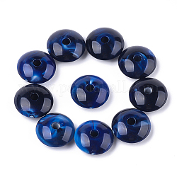 Acryl-Perlen, Nachahmung Edelstein-Stil, Rondell, dunkelblau, 14x6 mm, Bohrung: 2.5 mm, ca. 800 Stk. / 500 g