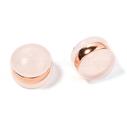 Tpe tuercas de oreja de plástico, con 316 fornitura quirúrgica de acero inoxidable, pendiente trasero, medio redondo / cúpula, oro rosa, 4x5.5mm