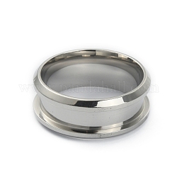 201 impostazioni per anelli scanalati in acciaio inossidabile, anello del nucleo vuoto, per la realizzazione di gioielli con anello di intarsio, colore acciaio inossidabile, diametro interno: 17mm