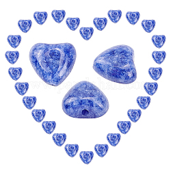 SUNNYCLUE Natural Blue Spot Jasper Beads Strands, Heart, 10x10x5mm, Hole: 1mm, about 40pcs/strand, 15.30 inch(38.86cm), 1strand/box