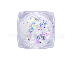 Лазерные блестящие аксессуары для украшения ногтей, с блеском пудры и блестками, diy sparkly paillette советы ногтей, сиреневые, 0.1~3.5x0.1~3.5 мм, 1 г / коробка