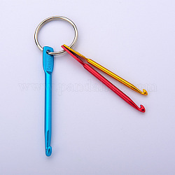 Porte-clés crochets en aluminium, avec les principaux anneaux de fer, colorées, pin: 3 mm, 4mm, 5mm